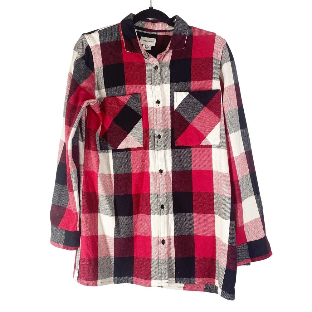 Woolrich Buffalo Check Boyfriend Plaid Flannel Shirt Womens Size Medium
